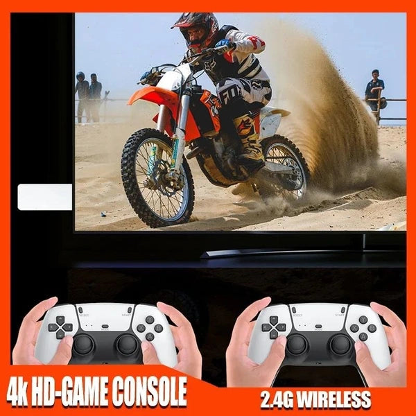 2.4G Wireless Game Stick, 20,000+ Preloaded Games 2 Wireless Joysticks Included Plug & Play On Any TV