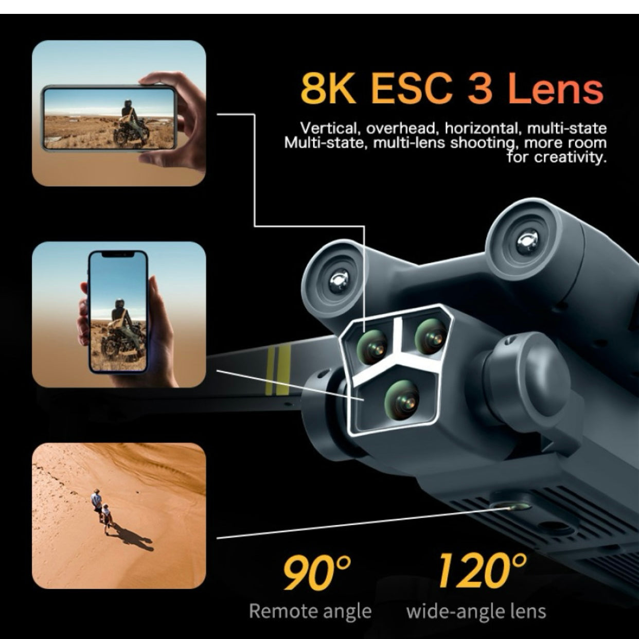 M3 MAX Drone with 3 Camera 5G WIFI 360 Obstacle Avoidance FPV Foldable Drone