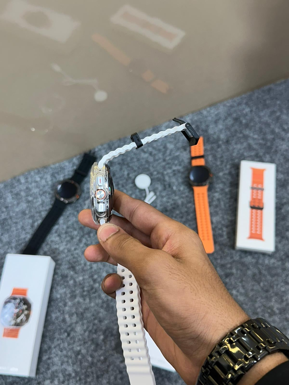 JS Watch 7 Ultra 47mm New Galxy watch ultra 47mm size Made from Titanium Super Amoled display sensor working watch