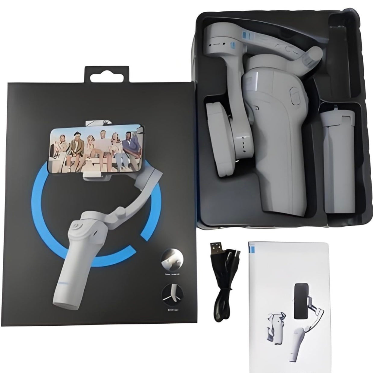 Three-axis Mobile Phone Frame, Selfie Stick, Anti-shake Live Photography Mobile Phone Stabilizer gimble