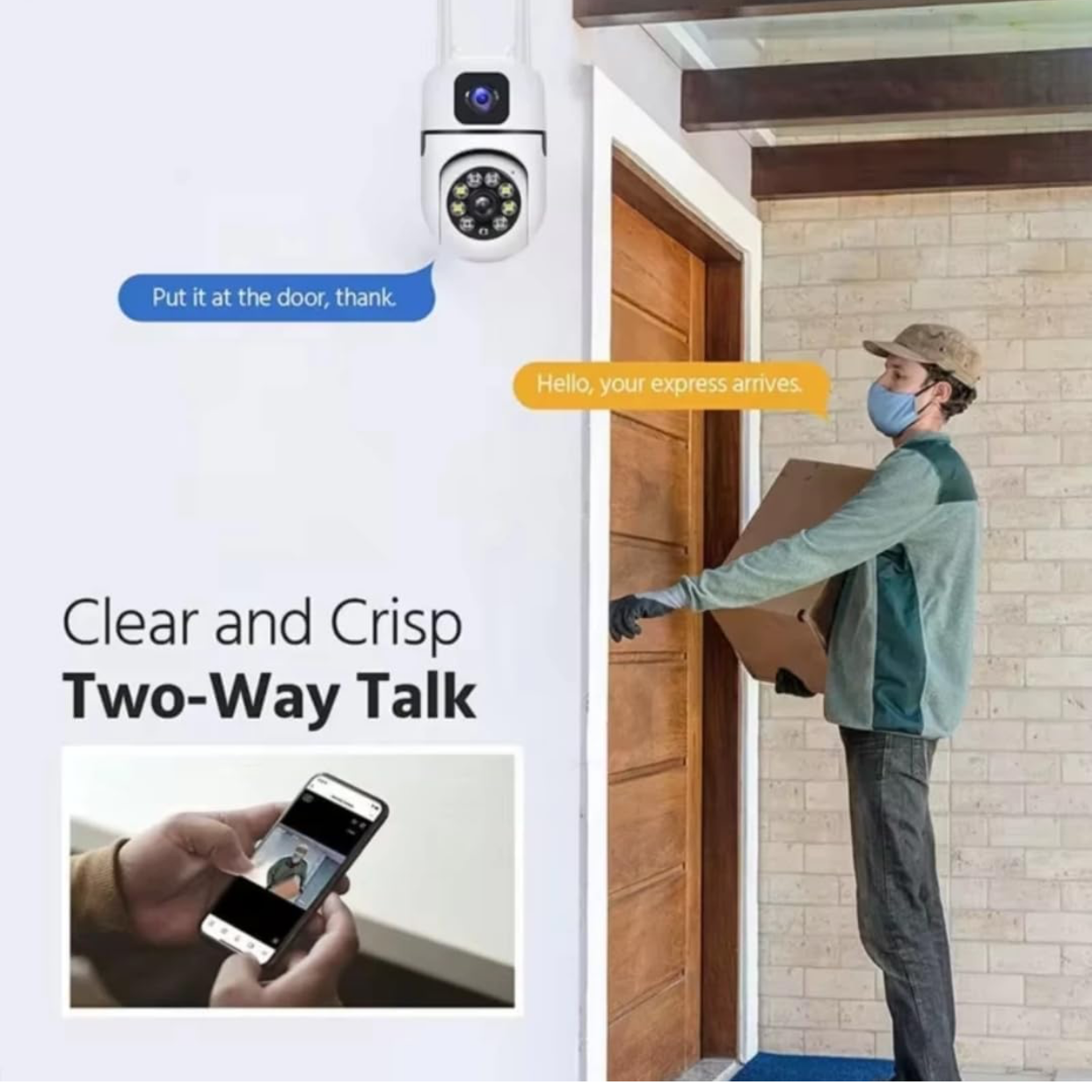 Dual Lens Hd 3MP+3MP 1080P 360° Pan & Tilt Home Security Camera