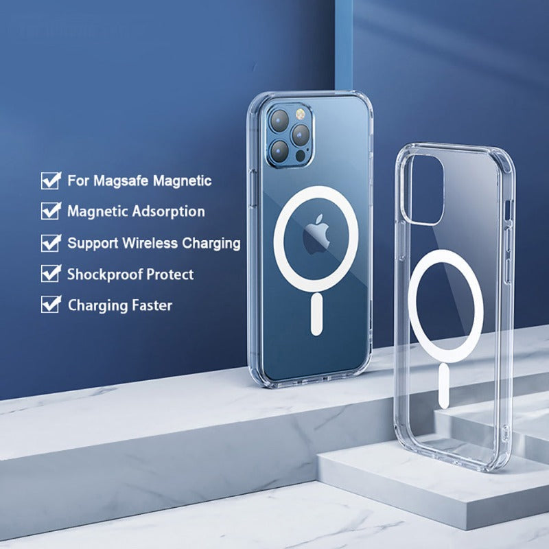 Premium Transparent Ultra Hybrid Mag Safe Compatible TPU & PC Back Case By