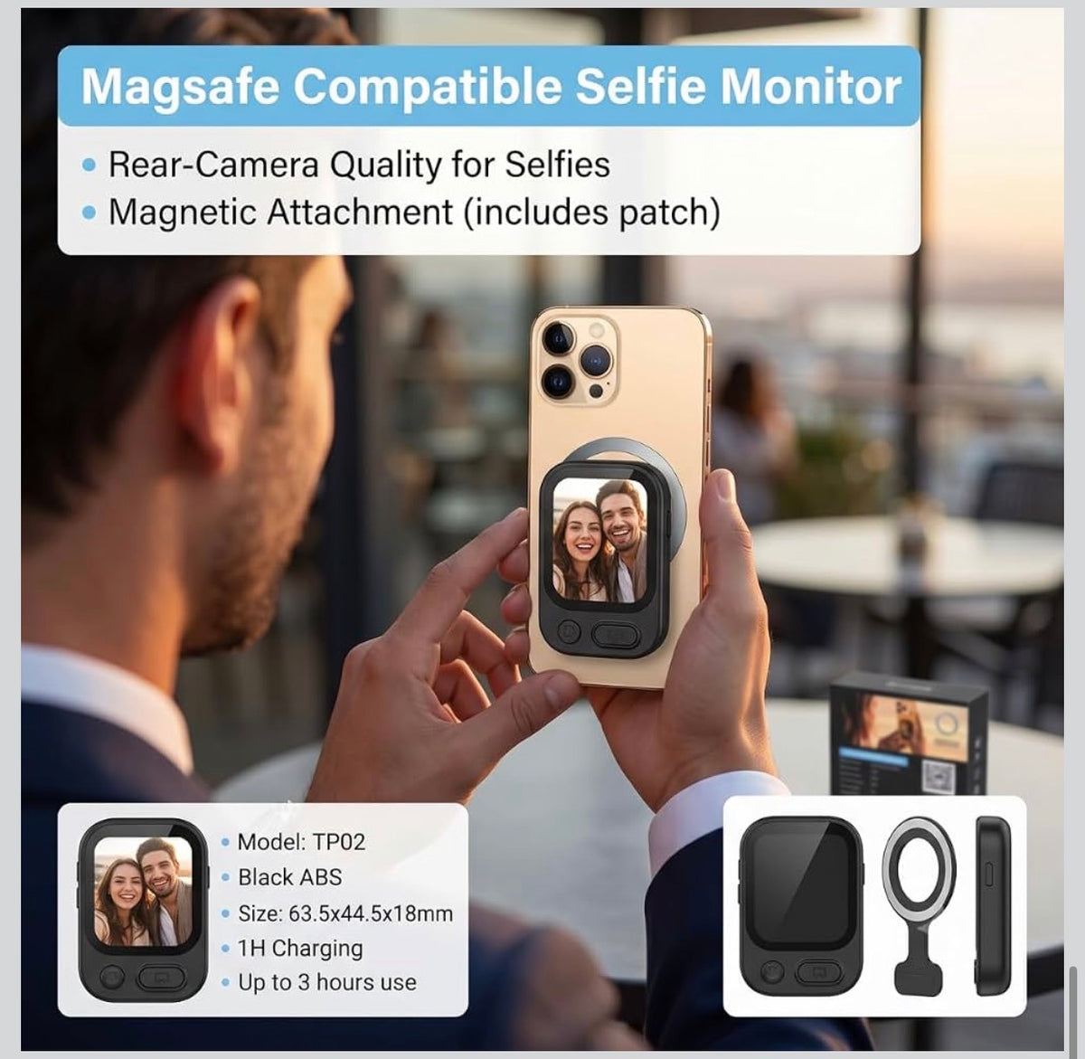 TP02 Magnetic Selfie Screen for Smartphone.