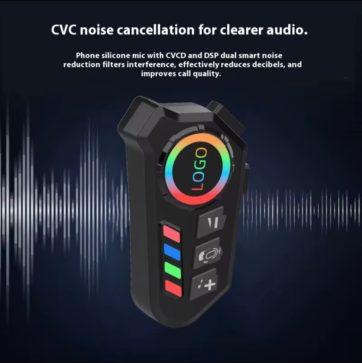 Wireless Motorcycle Helmet Bluetooth Headset | Dual Stereo Speakers Hands-Free Music & Call Control | Mic Earphones 8H Backup Play | Compatible with Android & iOS