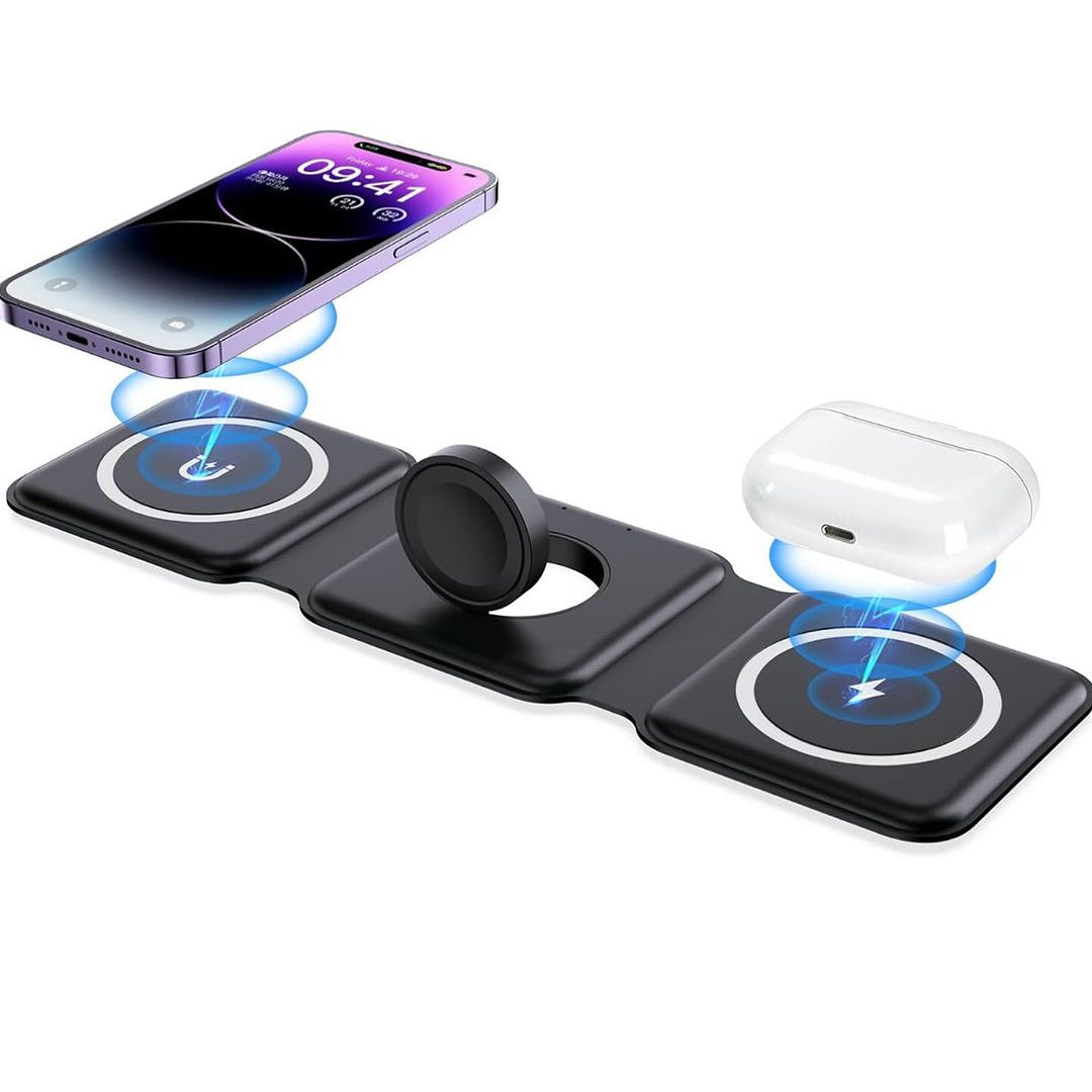 3 in 1 Magnetic Foldable MagSafe Compatible Wireless Charger rjmobile01