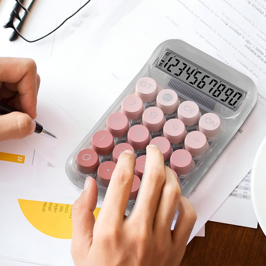 Transparent Calculator - Cute Cube Style for Office & Student Use Basic Calculator (10 Digit)