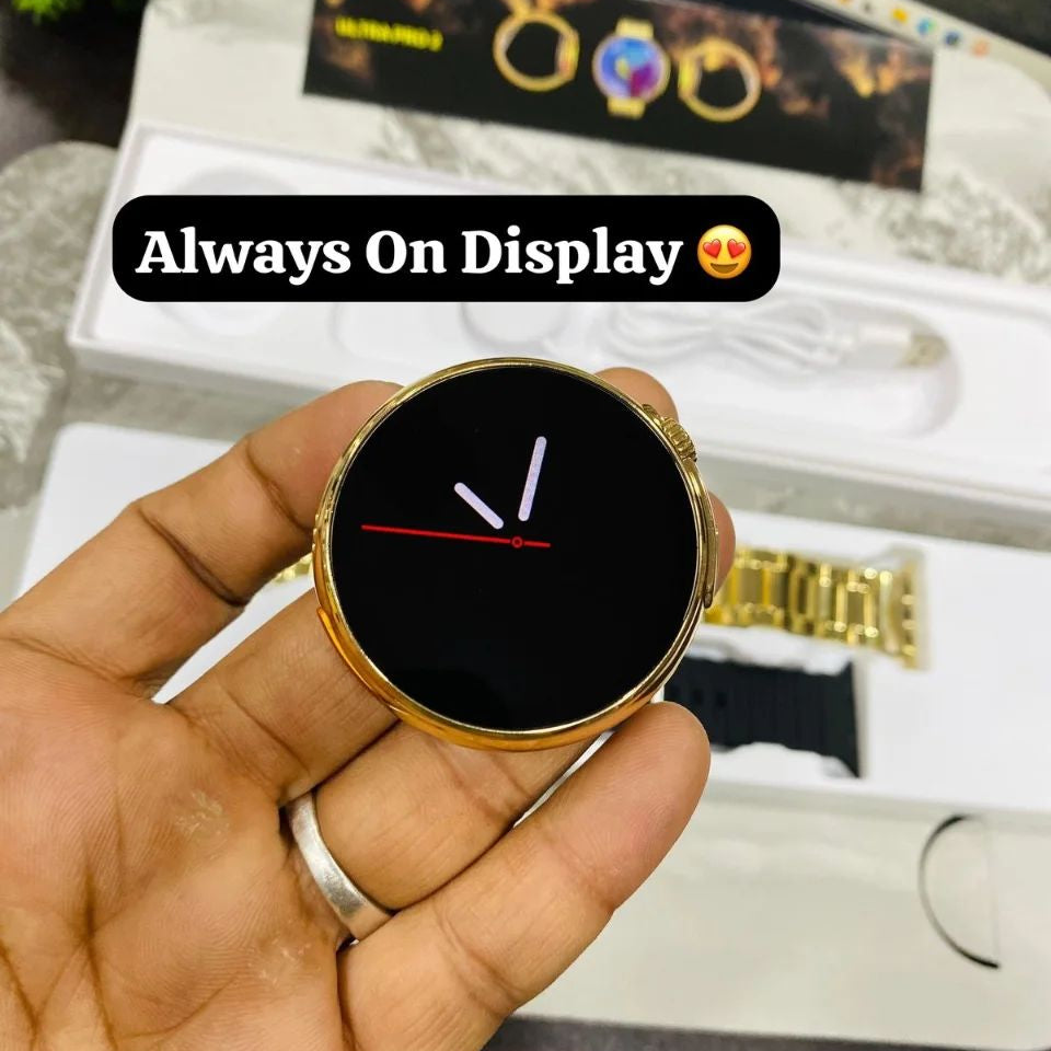 Ultra pr0 2 smart watch gold colour titanium body