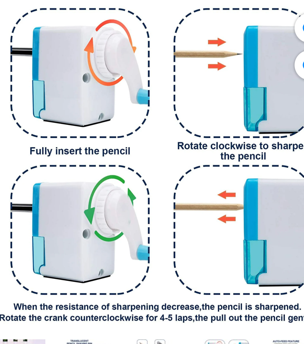 Pencil Sharpener, Manual Sharpener.