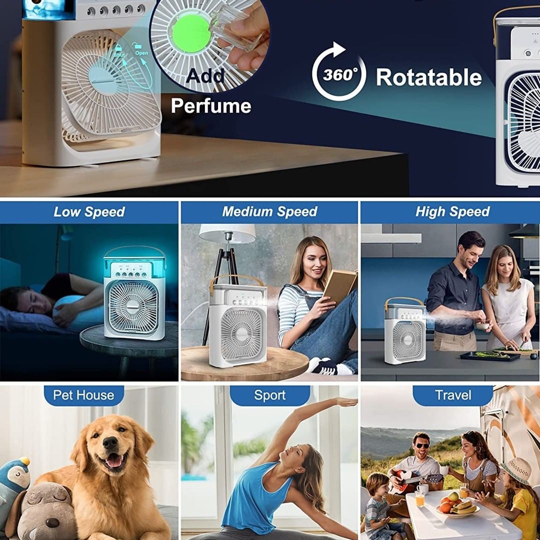 Mini Air Cooler, USB Desk Fan,