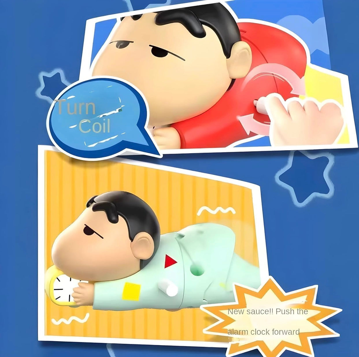 Shinchan Wind-Up Crawling Toy for Kids | Key Operated Movable Action Figure for Babies & Toddlers (Shinchan Toy