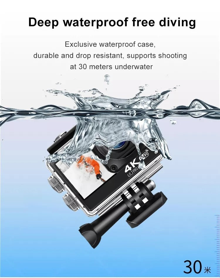 Waterproof 4K Sports Camera WiFi Anti-Shake Action Camera Camcorder Go Pro Type