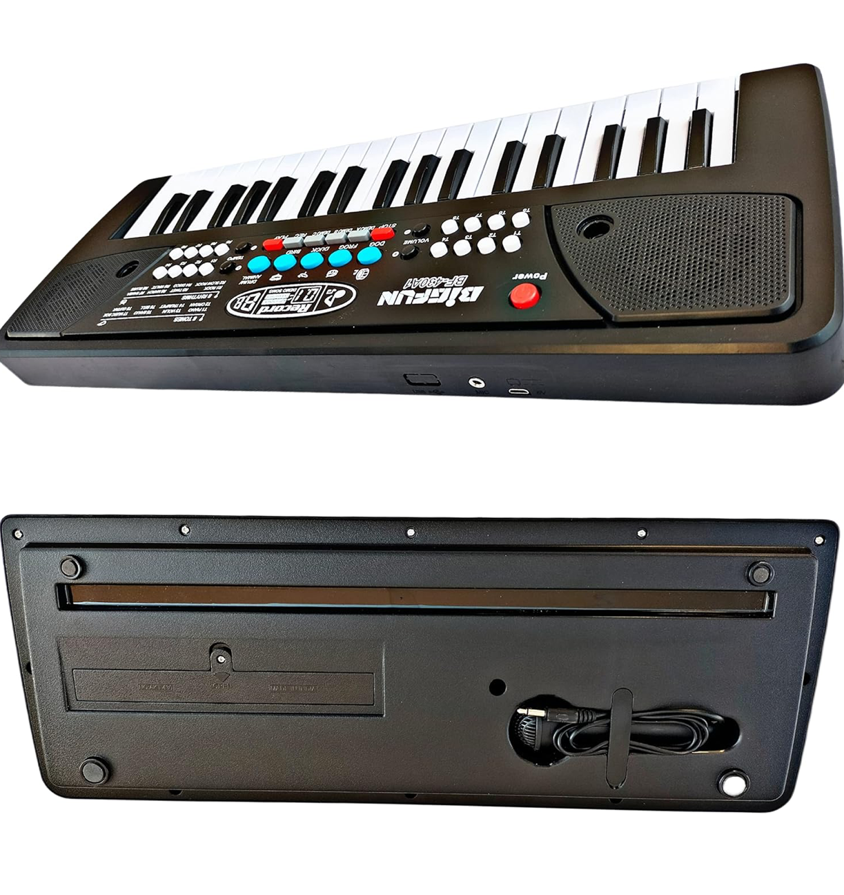 B Key Piano Keyboard Toy with Power Option, Recording and mic, Electronic Piano Keyboard(Black)