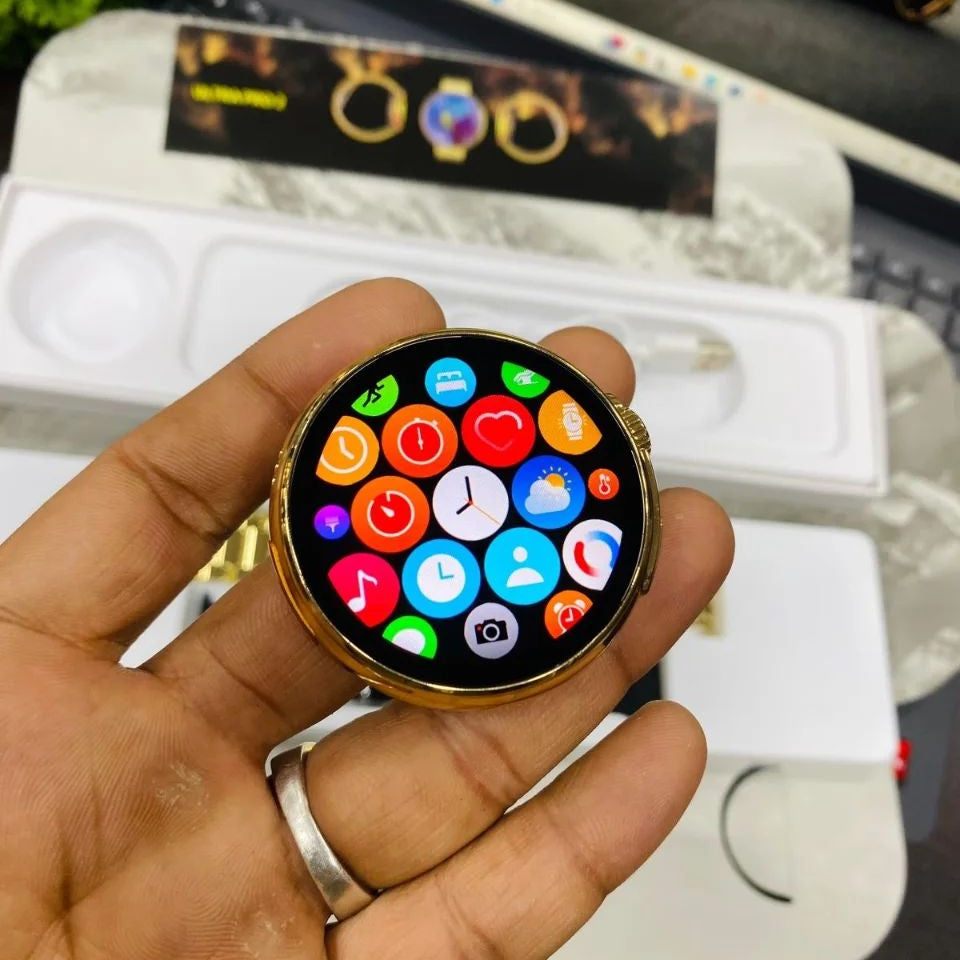 Ultra pr0 2 smart watch gold colour titanium body