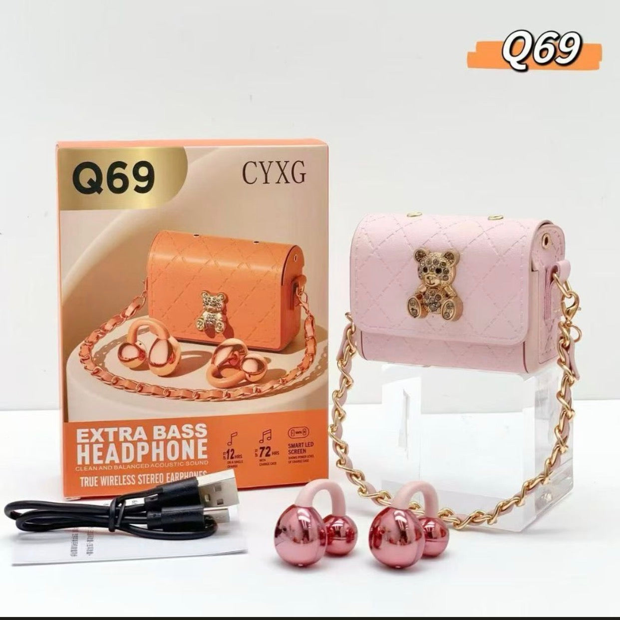 CYXG Q69 Wireless Stylish earbuds with high quality case and audio