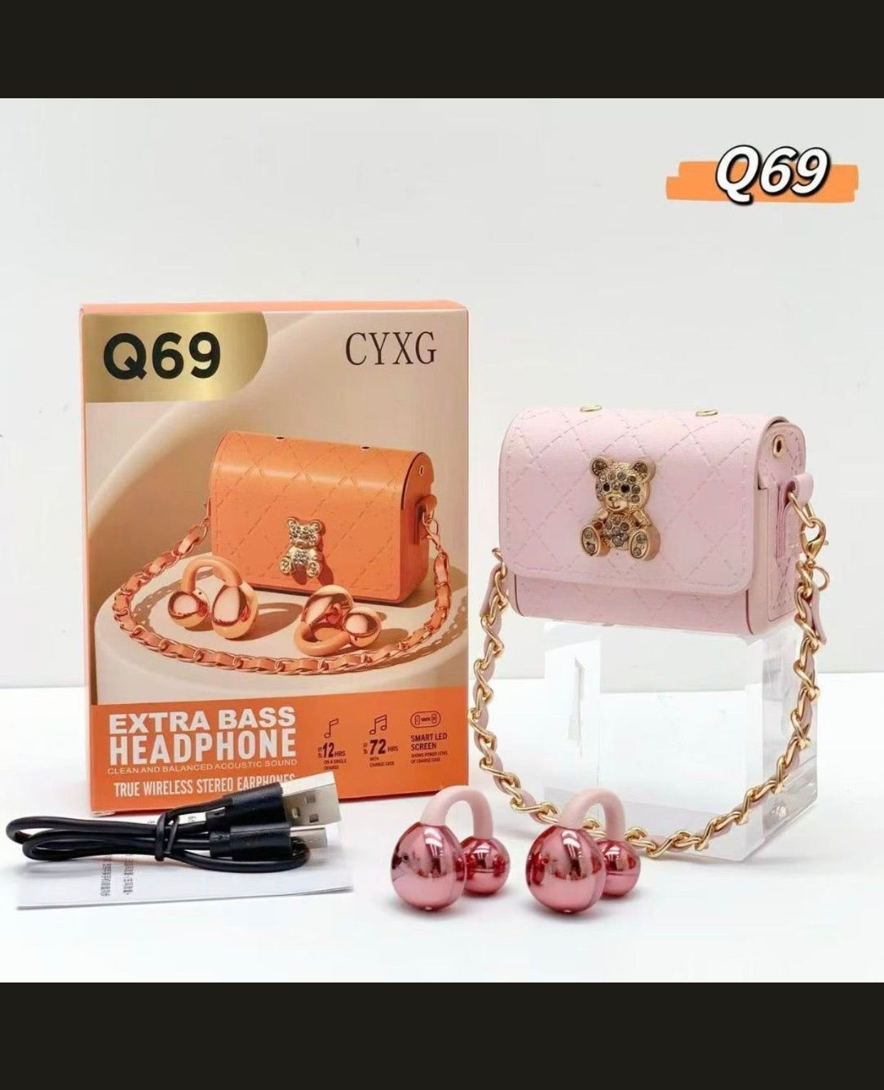 CYXG Q69 Wireless Stylish earbuds with high quality case and audio