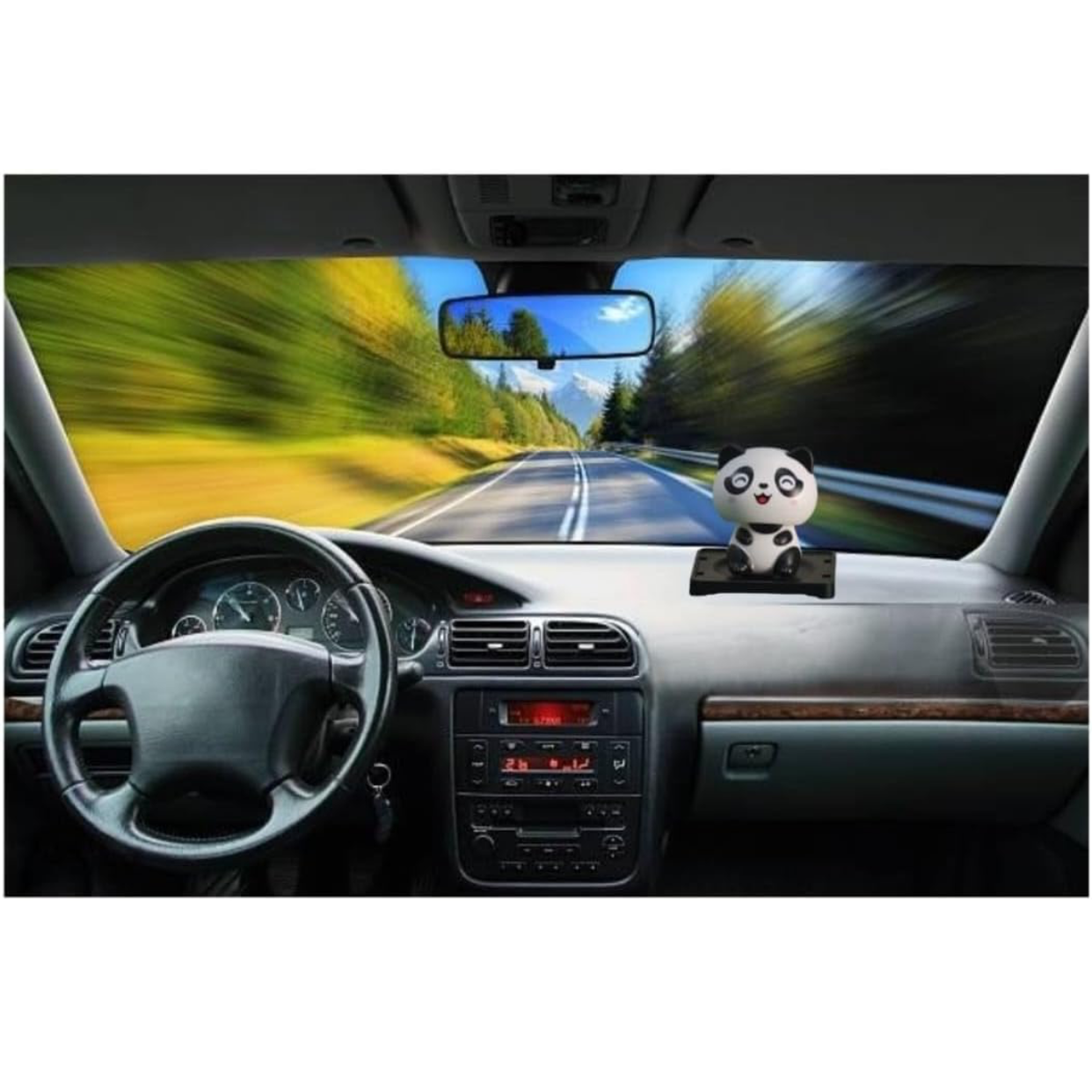 Solar-Powered Panda Bobble Head | Cute Moving Head Car Dashboard Toy