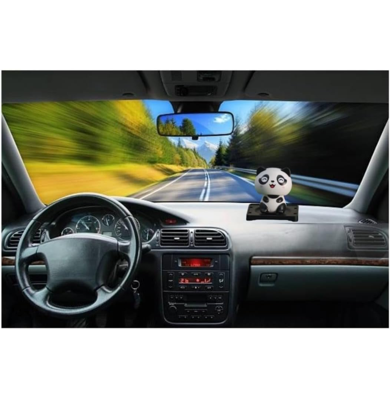 Solar-Powered Panda Bobble Head | Cute Moving Head Car Dashboard Toy