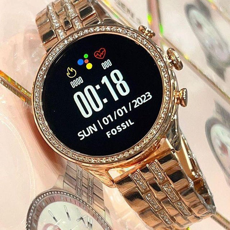 Round Rose Gold Gen 9 Dia mond Edition Smartwatch Smartwatch (Rose Gold Strap, rjmobil01