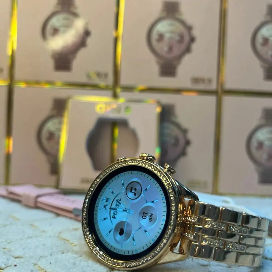 Round Rose Gold Gen 9 Dia mond Edition Smartwatch Smartwatch (Rose Gold Strap, rjmobil01