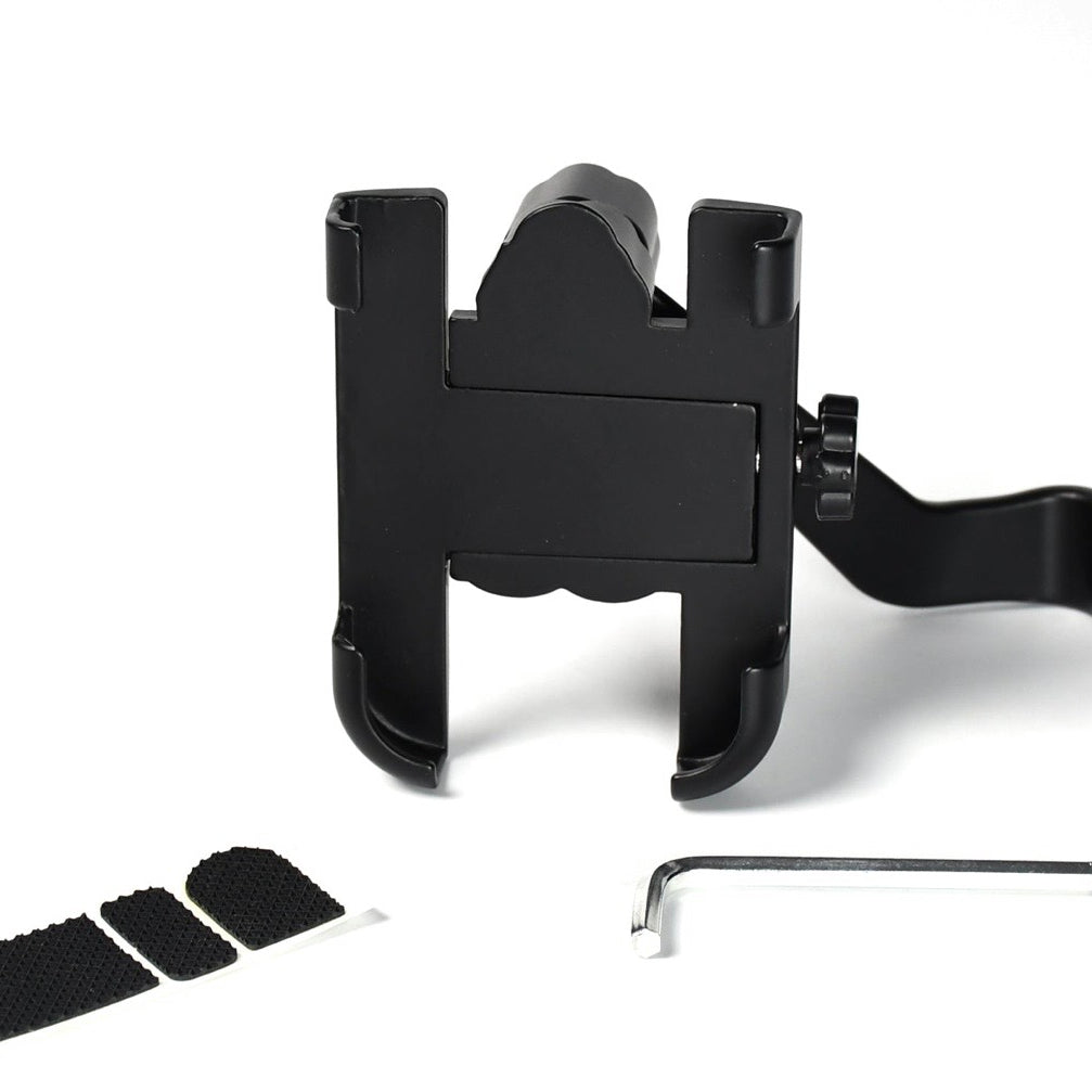 Mobile Phone Holder With Easy Adjustable Rear View Mirror Mount Solid Metal Cradle Stand Suitable for Bike & Mobile Phones