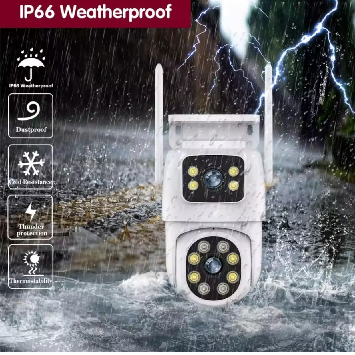 Dual Lens Hd 3MP+3MP 1080P 360° Pan & Tilt Home Security Camera