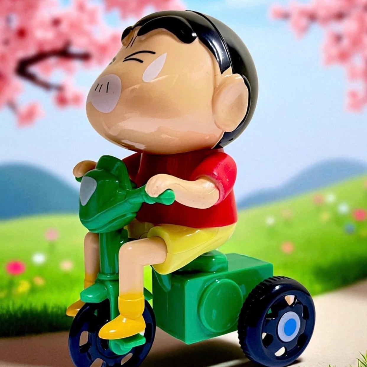 Cartoon Action Figure on Tricycle | Cute Shinchan Toy for Kids | Collectible Anime Figure | Shinchan Bike Toy Gift for Boys & Girls