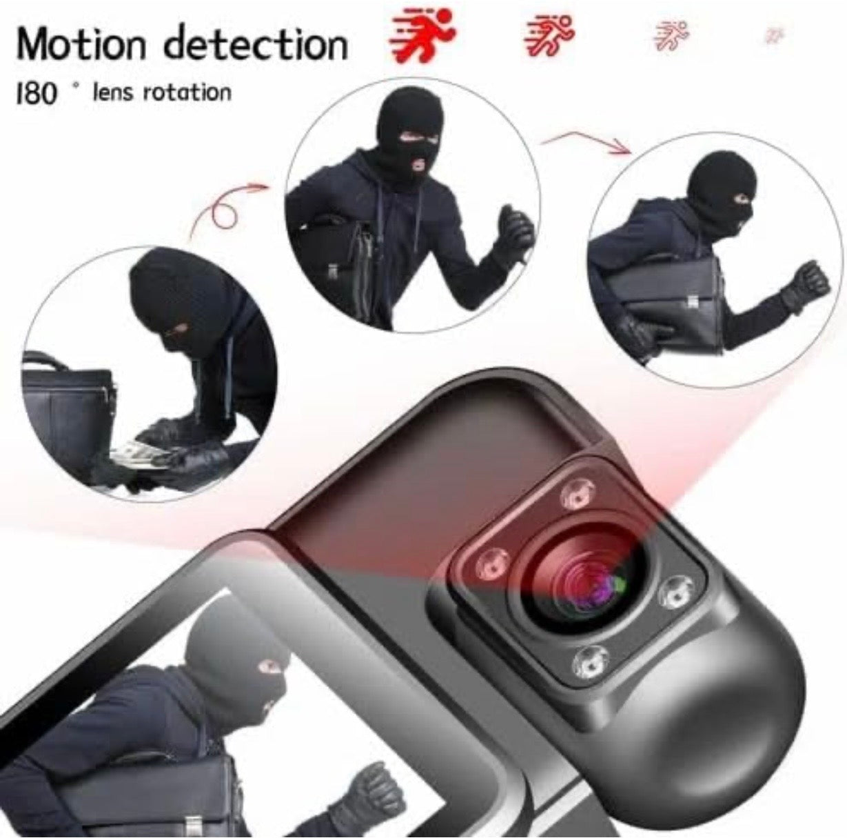 4K HD Digital Video Body Camera/Sports Camera/Travel Recorder With180-degree Rotating Lens