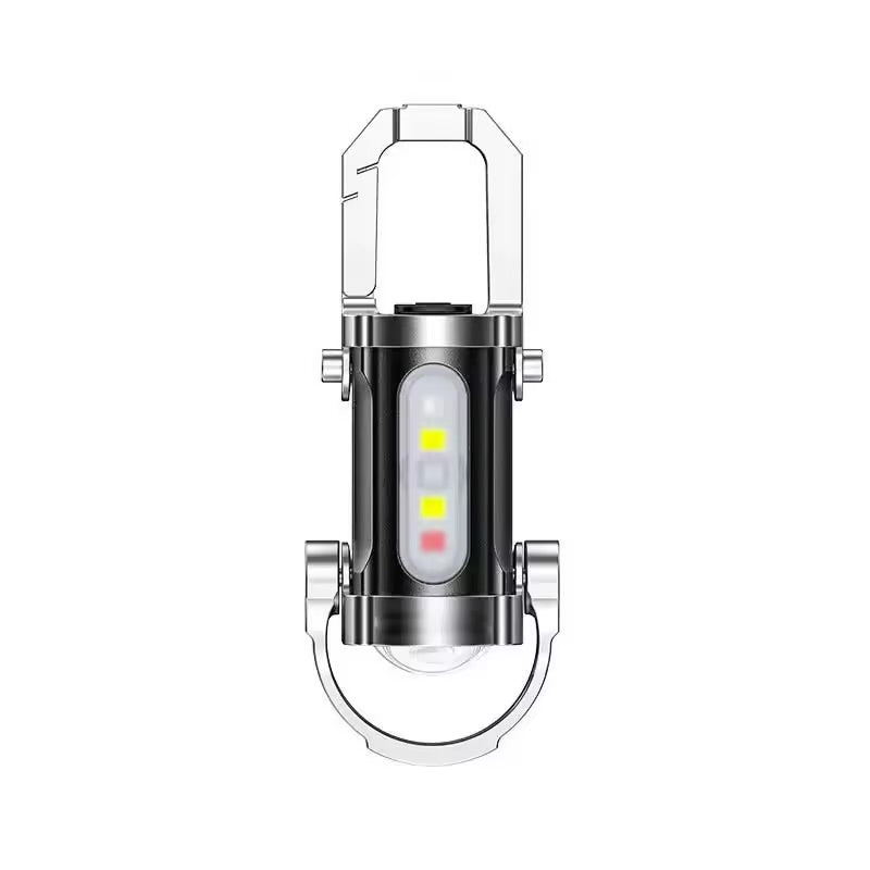 7 Modes Flashlight COB Work Light TYPE-C Rechargeable LED Keychain Hanging Portable Light Waterproof Keyring Camping Pocket Lamp