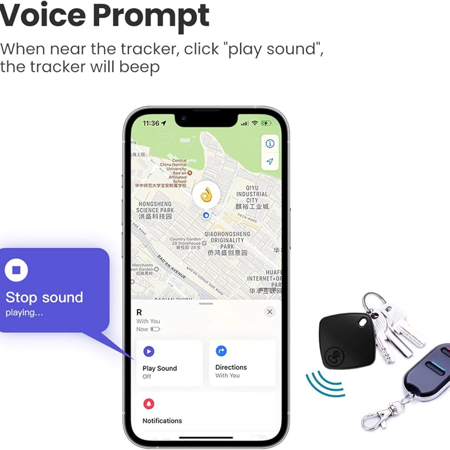 Find tag Item Finder with Key Chain, Smart Item Locator for Keys, Bags, Luggage, Pet, Battery Included Sualio tag