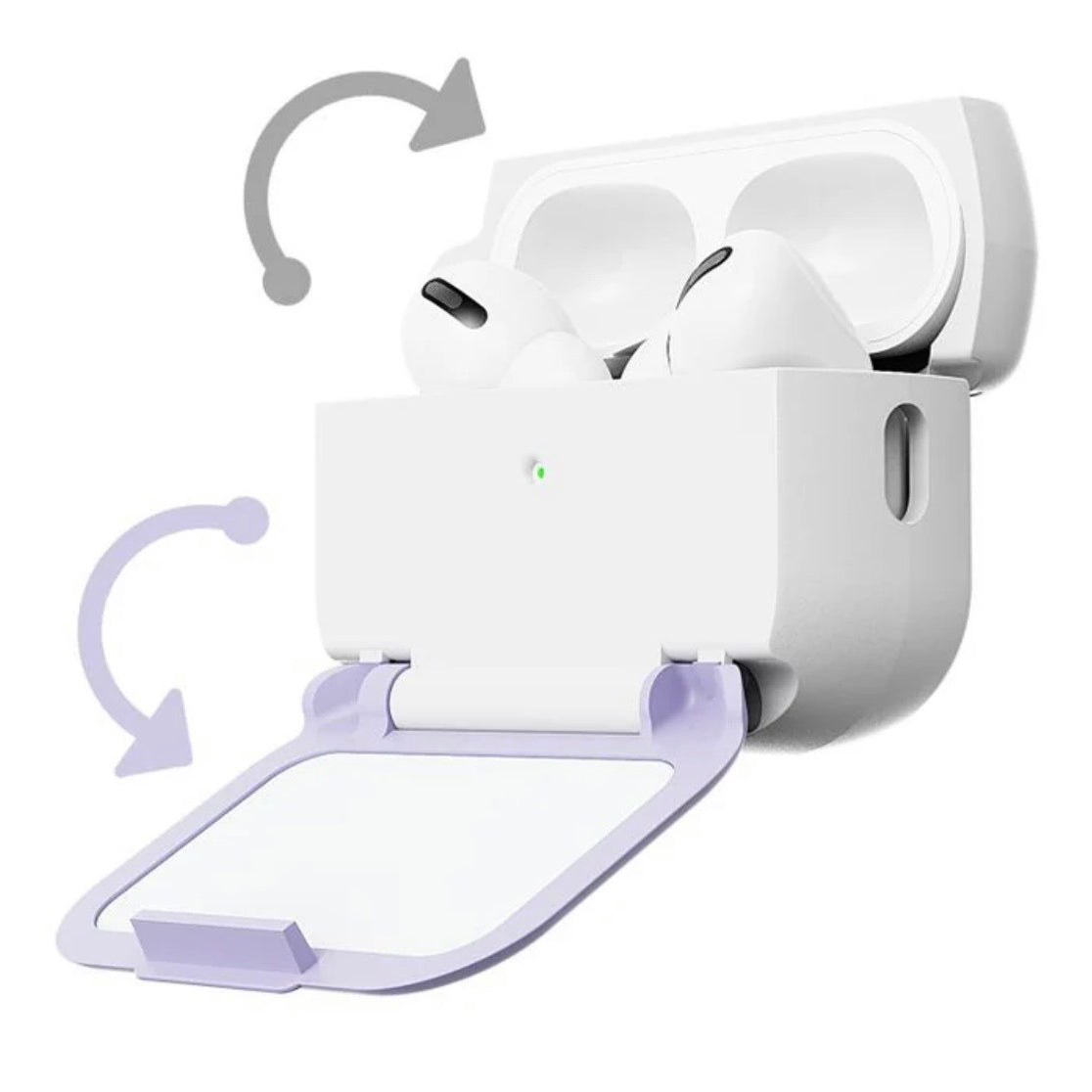 For AirPods Pro 2 Mirror Stand Silicone Earphones Protective Case(Green)