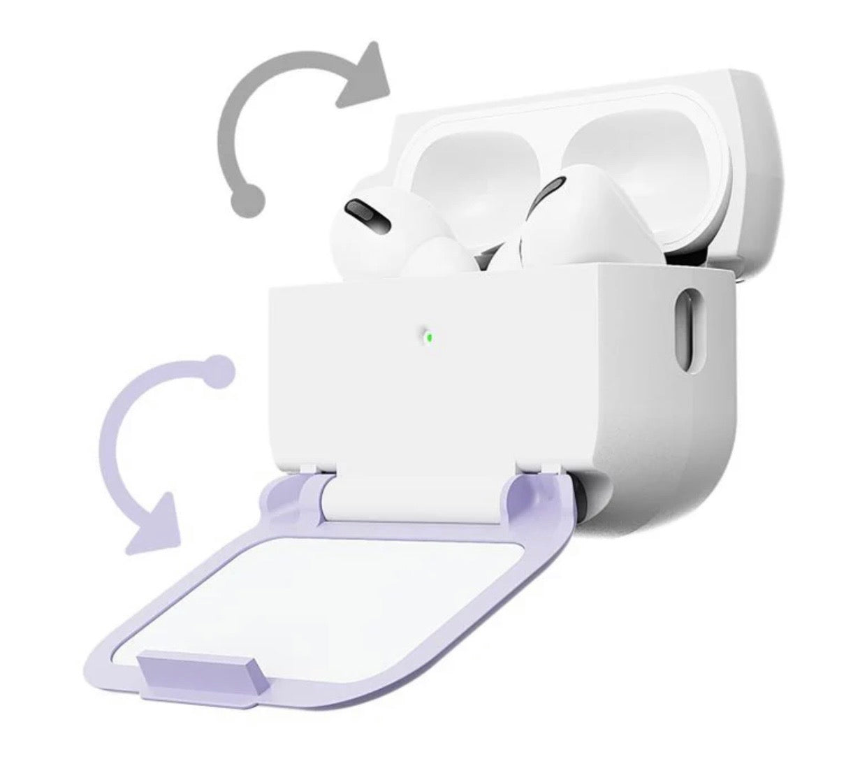 For AirPods Pro 2 Mirror Stand Silicone Earphones Protective Case(Green)