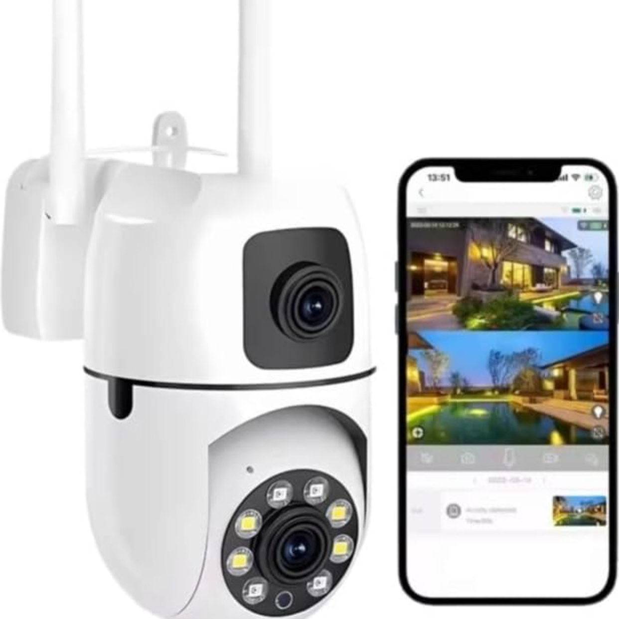 Dual Lens Hd 3MP+3MP 1080P 360° Pan & Tilt Home Security Camera