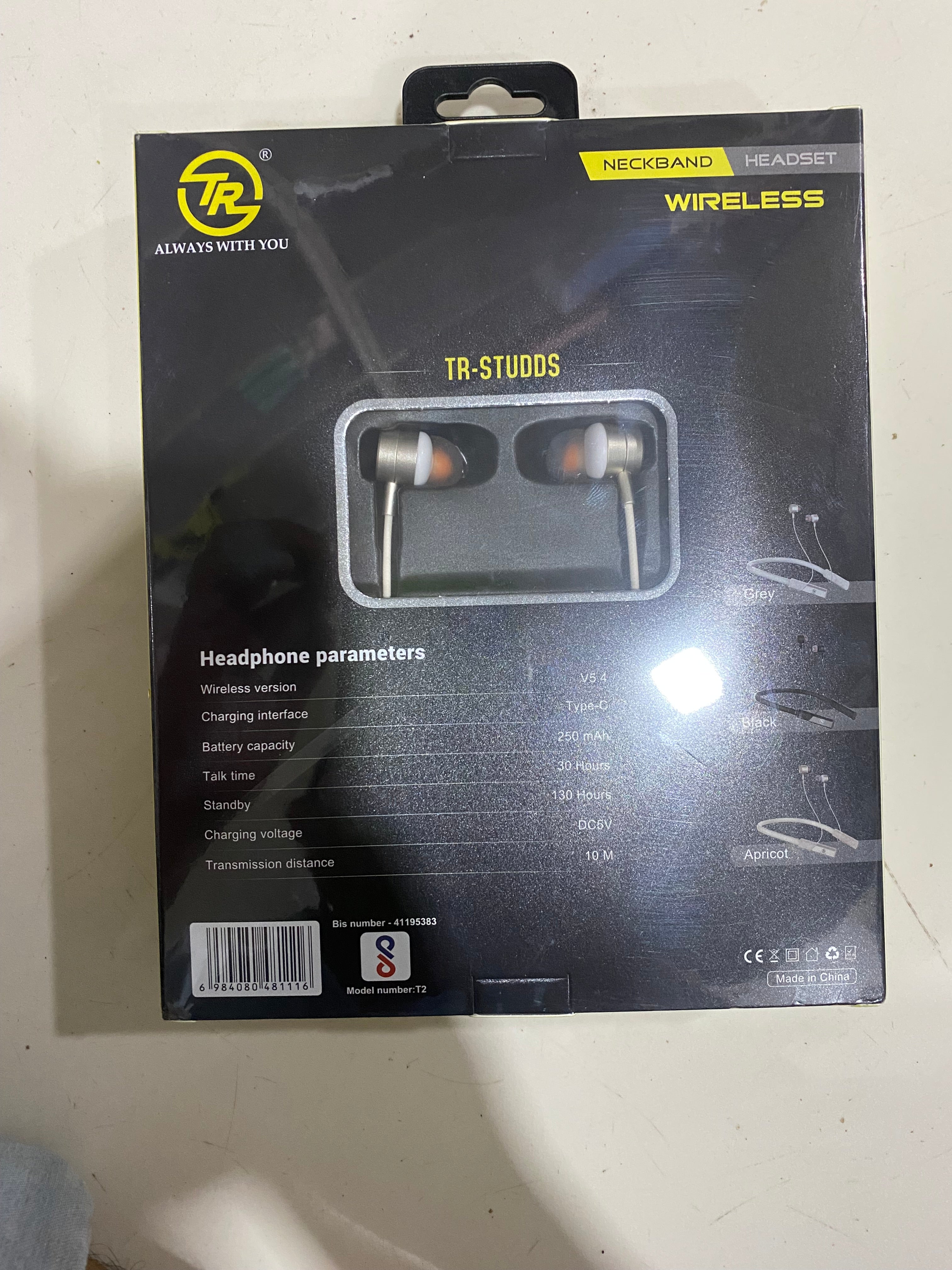 Voice changer neckband earphone featuring environmental noise cancellation (ENC) and magnetic earbuds.
