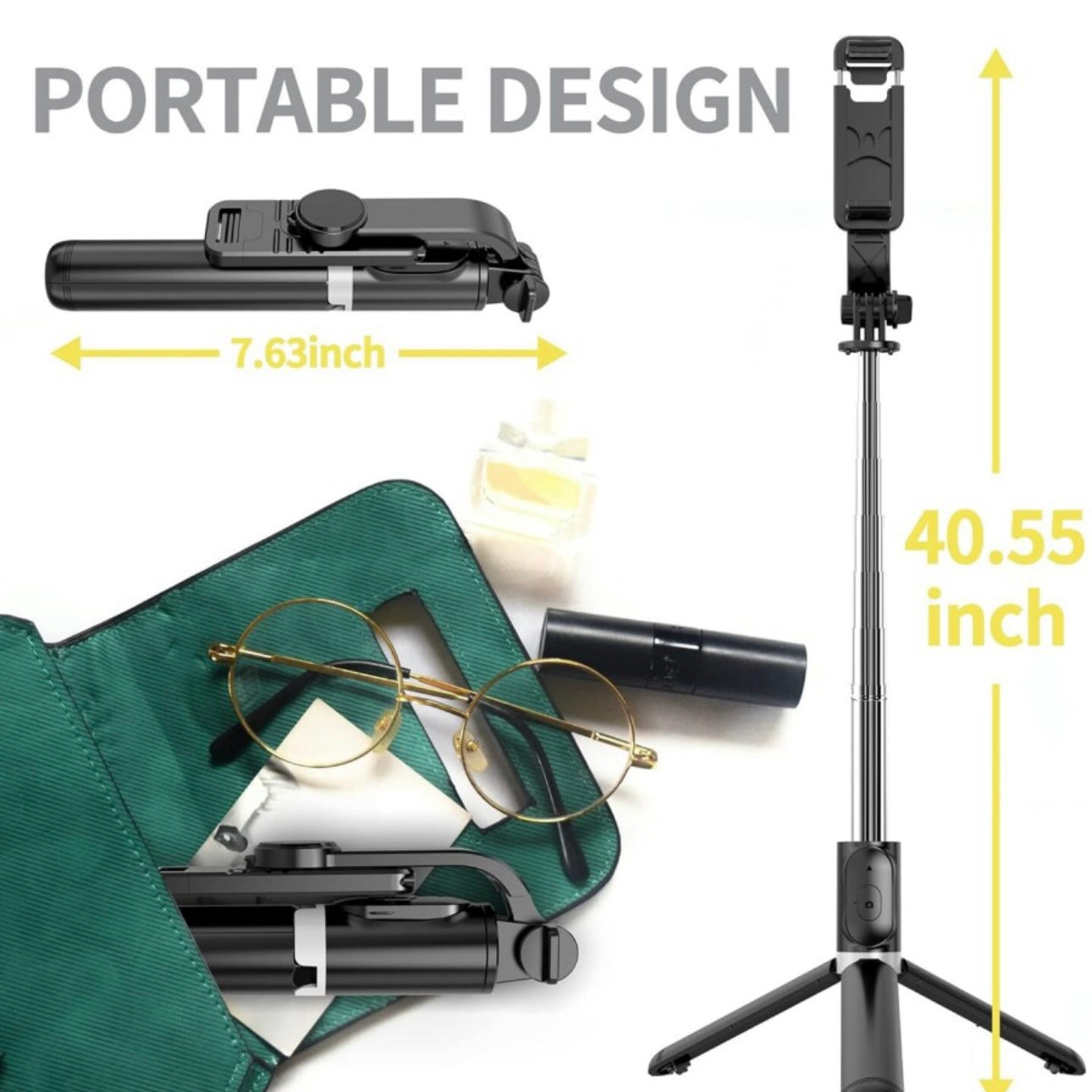 Q07 4 in 1 Extendable Selfie Stick
360 Rotation Tripod Stand Tripod
