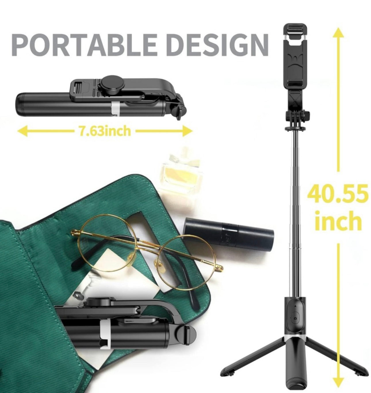 Q07 4 in 1 Extendable Selfie Stick
360 Rotation Tripod Stand Tripod