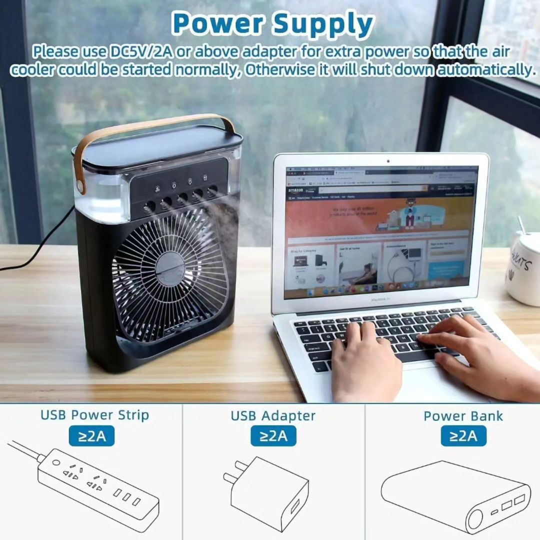 Mini Air Cooler, USB Desk Fan,