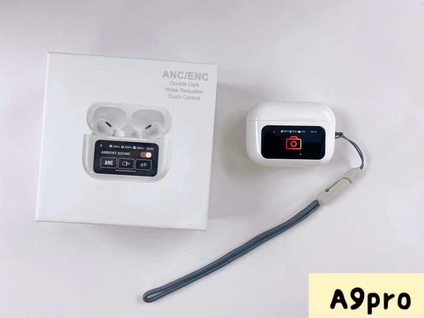 A9 pro ANC display with call noise reduction ENC 1. Play control 2. Airp0ds pr0 2