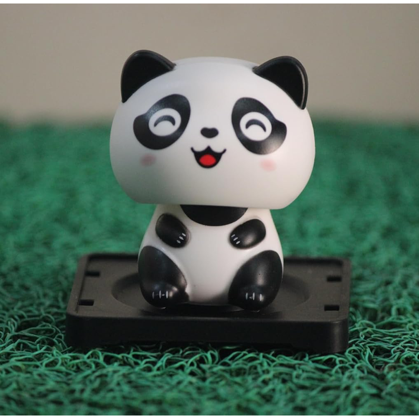Solar-Powered Panda Bobble Head | Cute Moving Head Car Dashboard Toy
