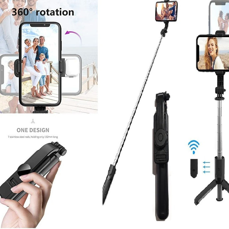 Q07 4 in 1 Extendable Selfie Stick
360 Rotation Tripod Stand Tripod