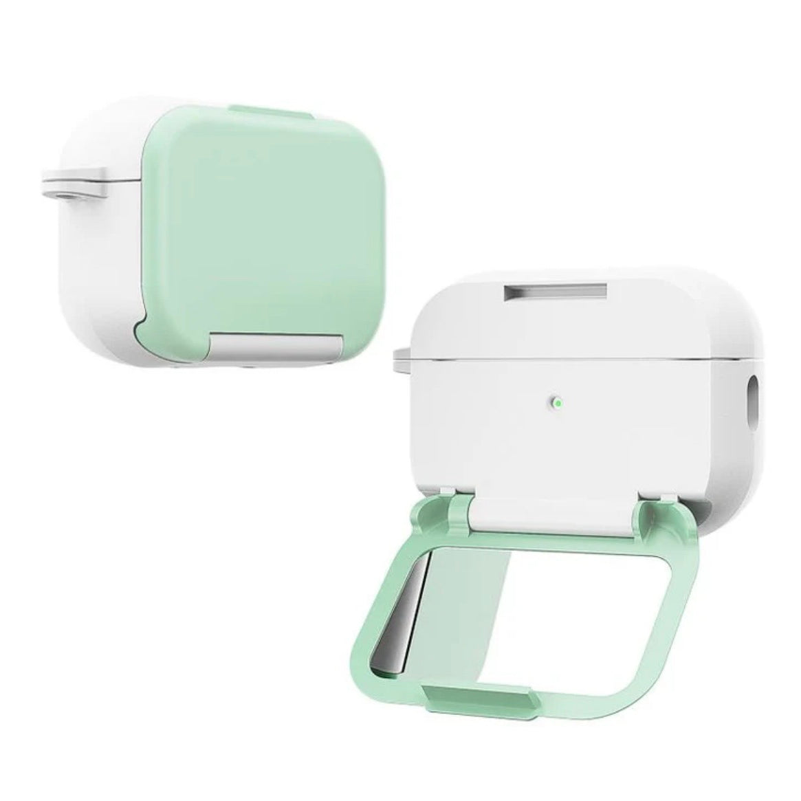 For AirPods Pro 2 Mirror Stand Silicone Earphones Protective Case(Green)