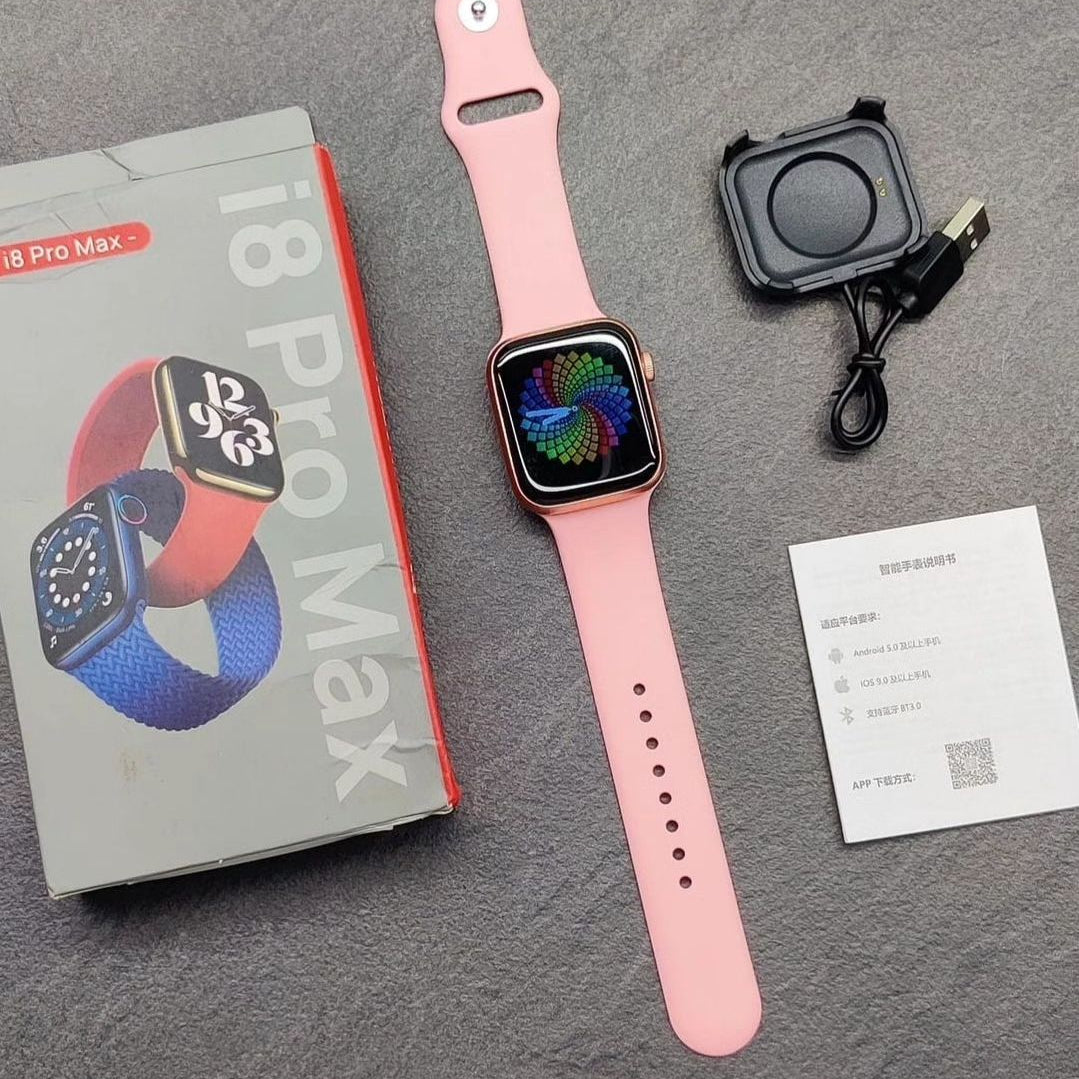 i8 Pro Max Full Touch Screen Bluetooth Smartwatch with Activity Tracker Compatible with Android & iOS Smartphones