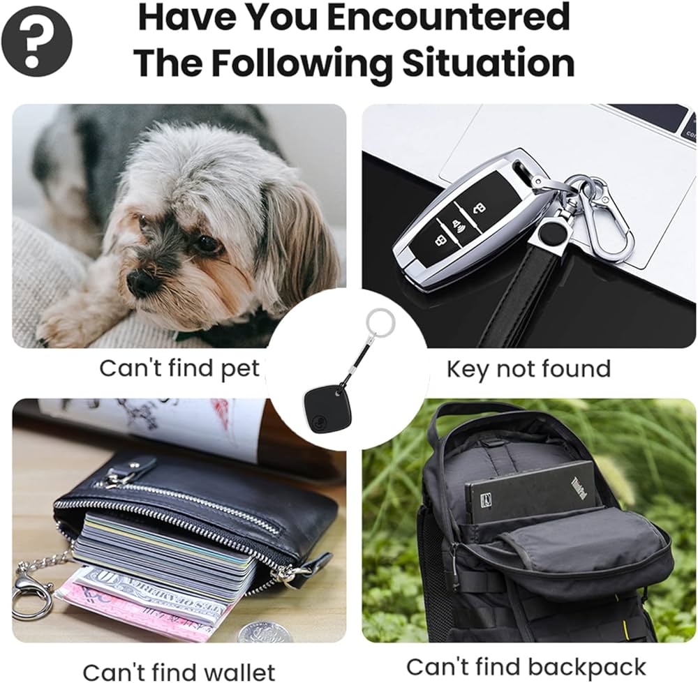 Find tag Item Finder with Key Chain, Smart Item Locator for Keys, Bags, Luggage, Pet, Battery Included Sualio tag