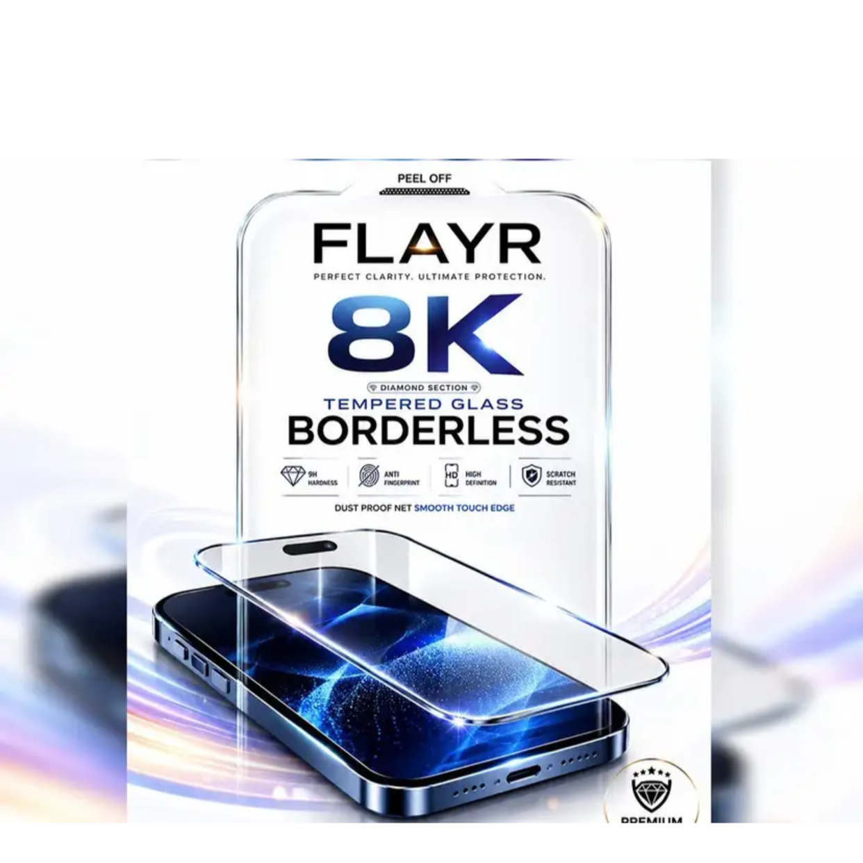 Edge To Edge Tempered Glass for APPLE IPHONE 8K BORDERLESS SUPER CURVED TEMPERED GLASS FOR IPHONE | HD CLEAR | FULL SCREEN PROTECTION