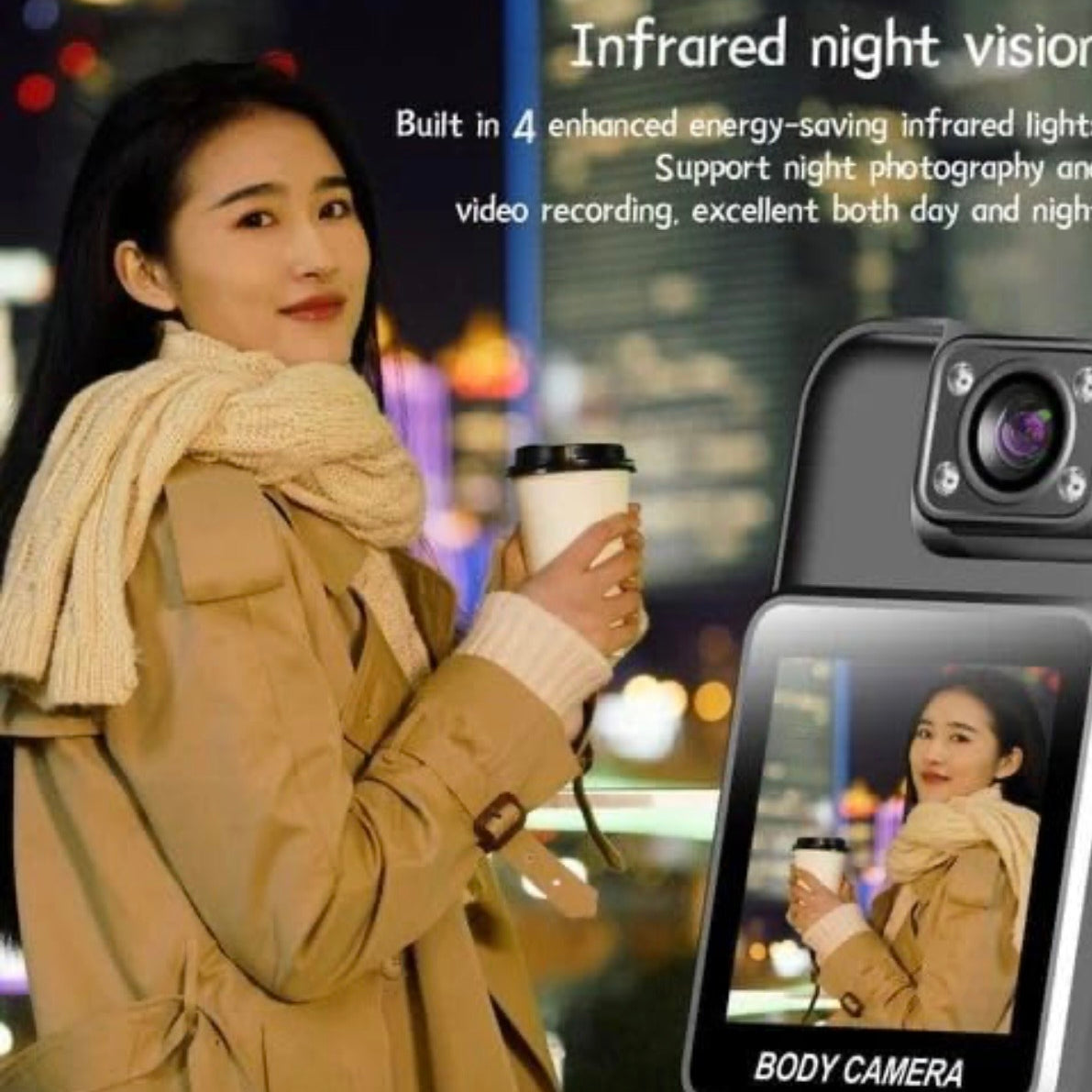 4K HD Digital Video Body Camera/Sports Camera/Travel Recorder With180-degree Rotating Lens