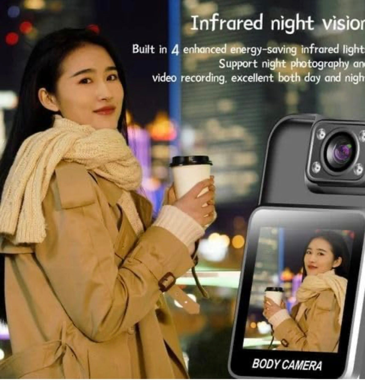 4K HD Digital Video Body Camera/Sports Camera/Travel Recorder With180-degree Rotating Lens