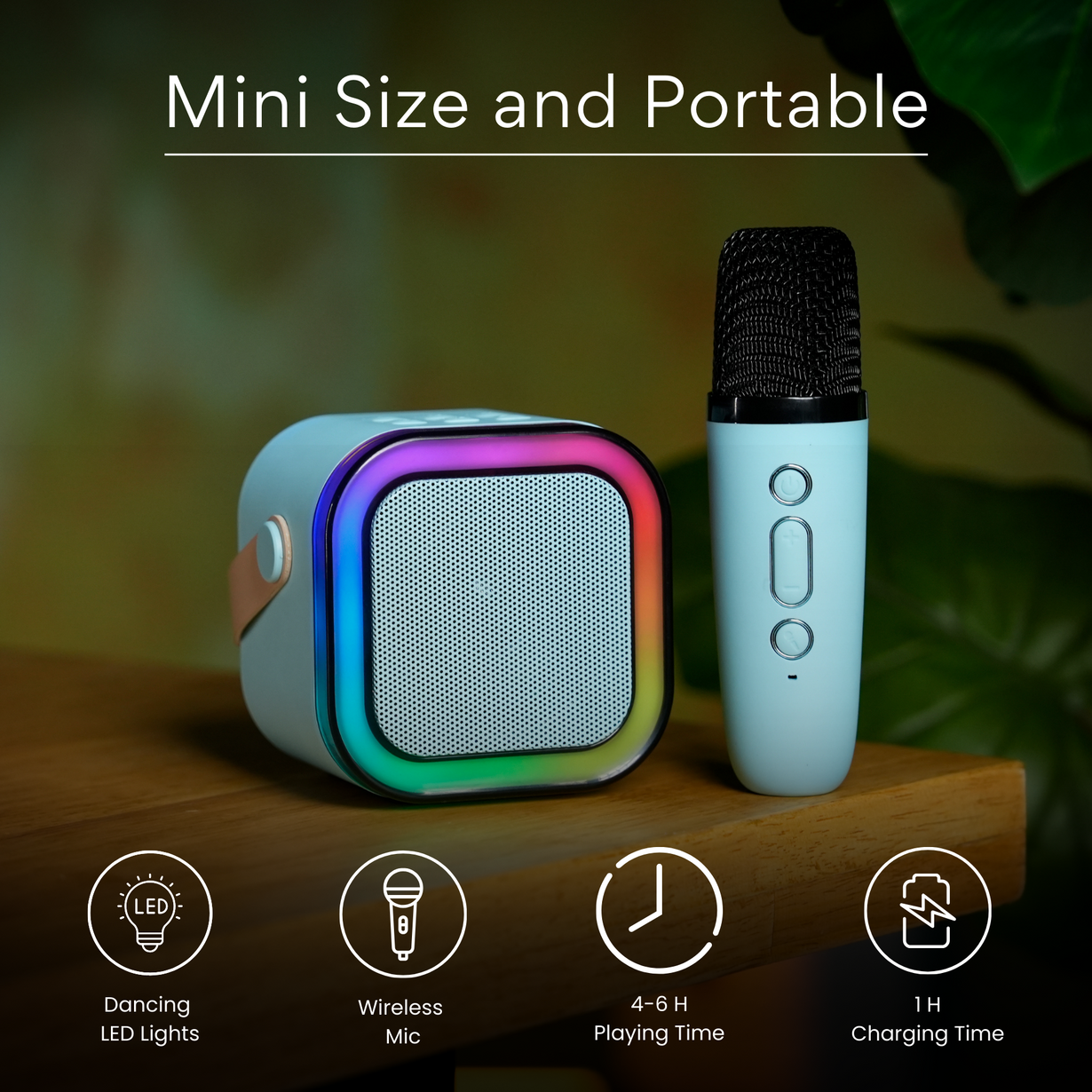 K ,12 Mini Portable Speaker Wireless Karaoke Mic Speaker