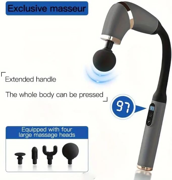 EXTENDED HANDLE MASSAGER BLD-339 Gun for Back, Neck, & Muscle Pain Relief