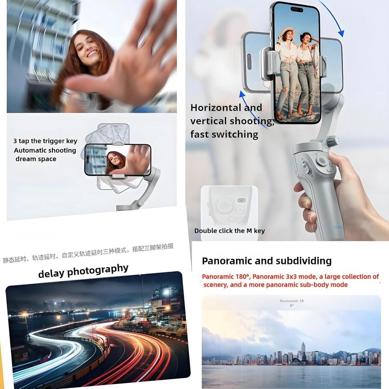 Three-axis Mobile Phone Frame, Selfie Stick, Anti-shake Live Photography Mobile Phone Stabilizer gimble