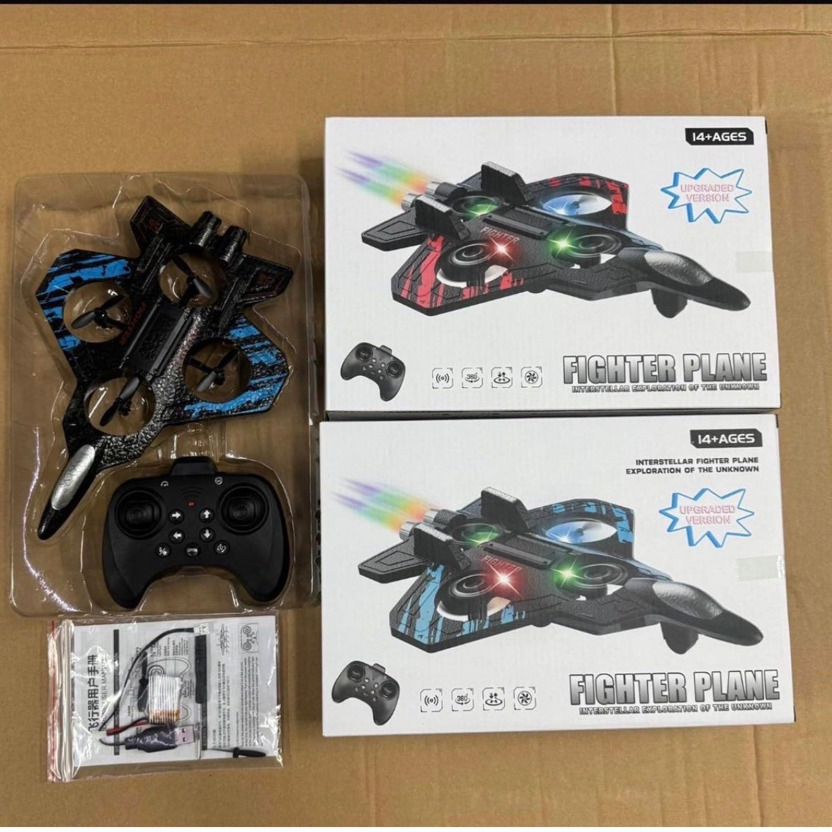 Fighter Plane RC Plane - 2.4 GHz Remote Controlled Fighter Plane || RC Airplane Easy to Fly Stable Jet Fighter Toys for Kids || LED Lights, 360 Degree Hovering Airplane and Stun Roll.