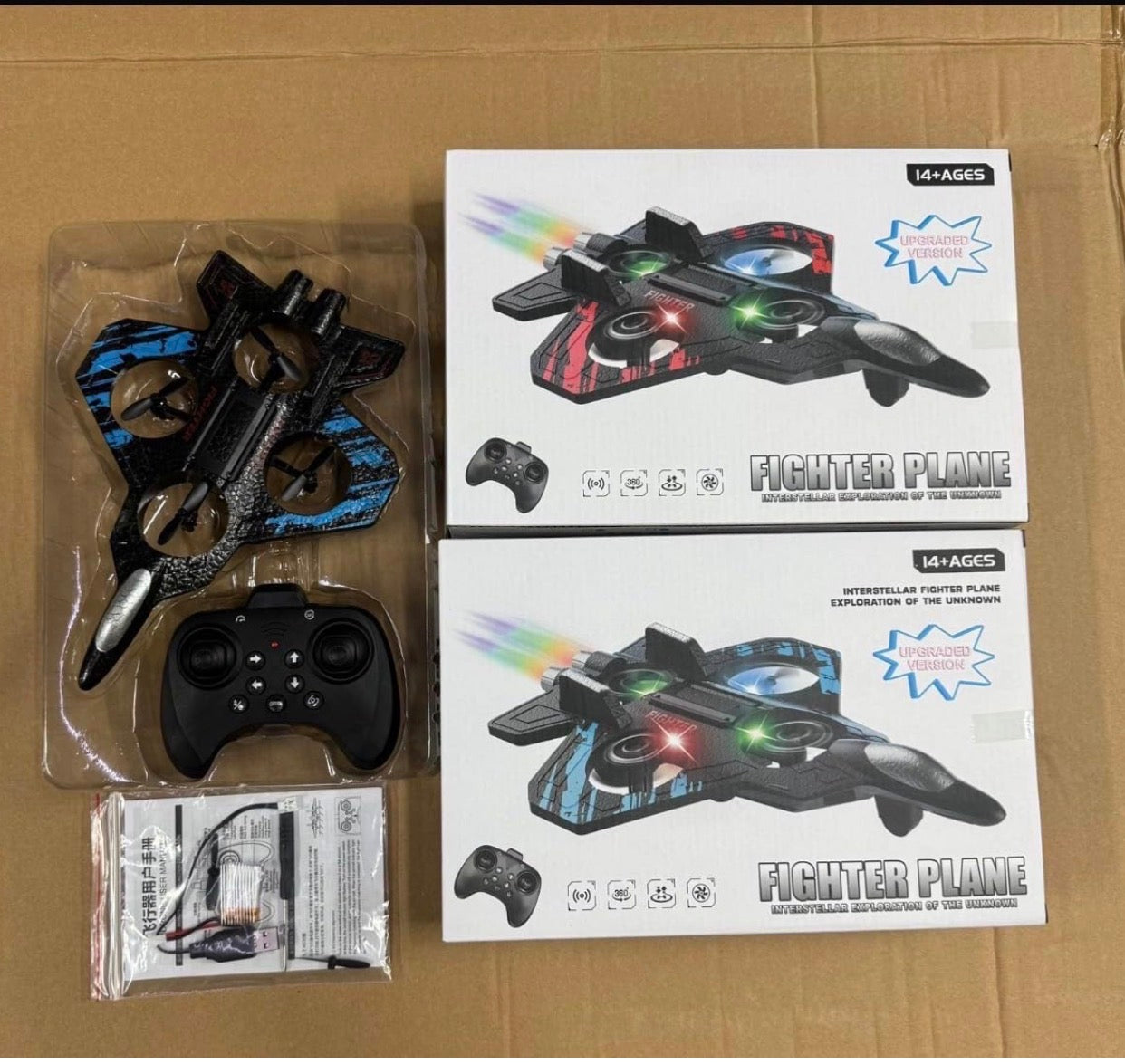 Fighter Plane RC Plane - 2.4 GHz Remote Controlled Fighter Plane || RC Airplane Easy to Fly Stable Jet Fighter Toys for Kids || LED Lights, 360 Degree Hovering Airplane and Stun Roll.